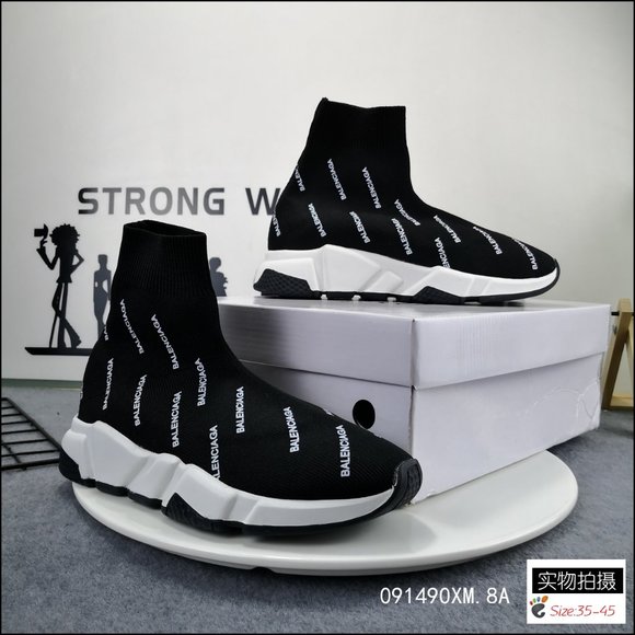 newBaleshijia elastic knitted socks shoes black
